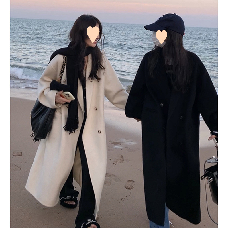 2025 Autumn and Winter Double-Sided Maillard Medium-Length Woolen Jacket for Women Small Hepburn Fashionable Woolen Coat