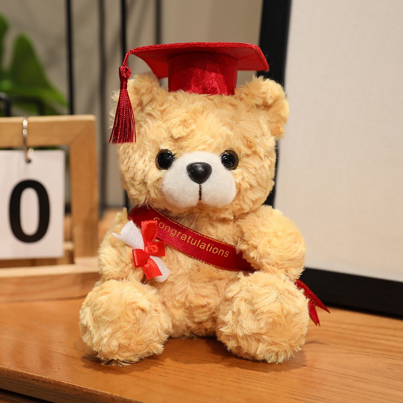 Doctor sombrero oso muñeca doctor oso de peluche de juguete graduación oso muñeca graduación temporada regalo logo