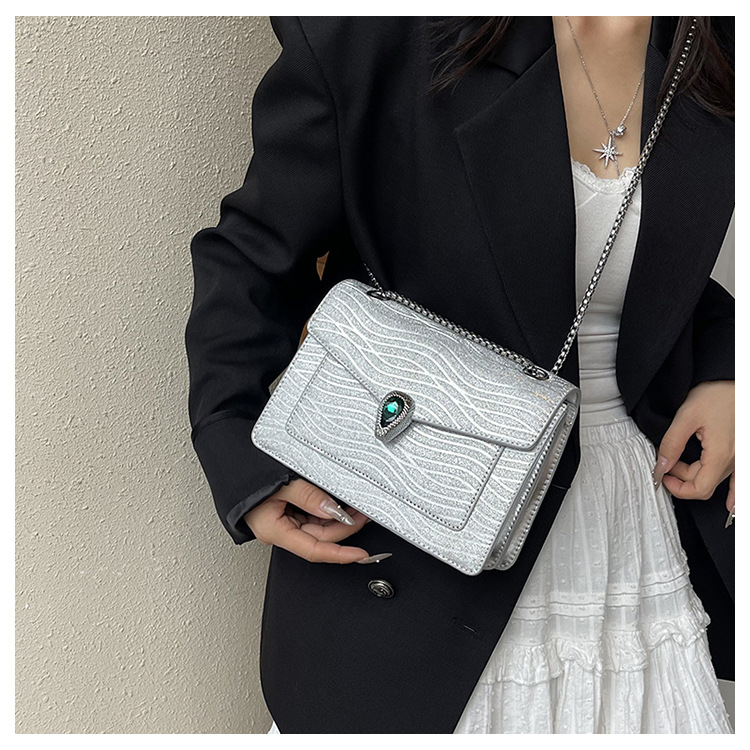 Versatile Snake Pattern Shoulder Bag For Women With Chain Strap_voghion.com