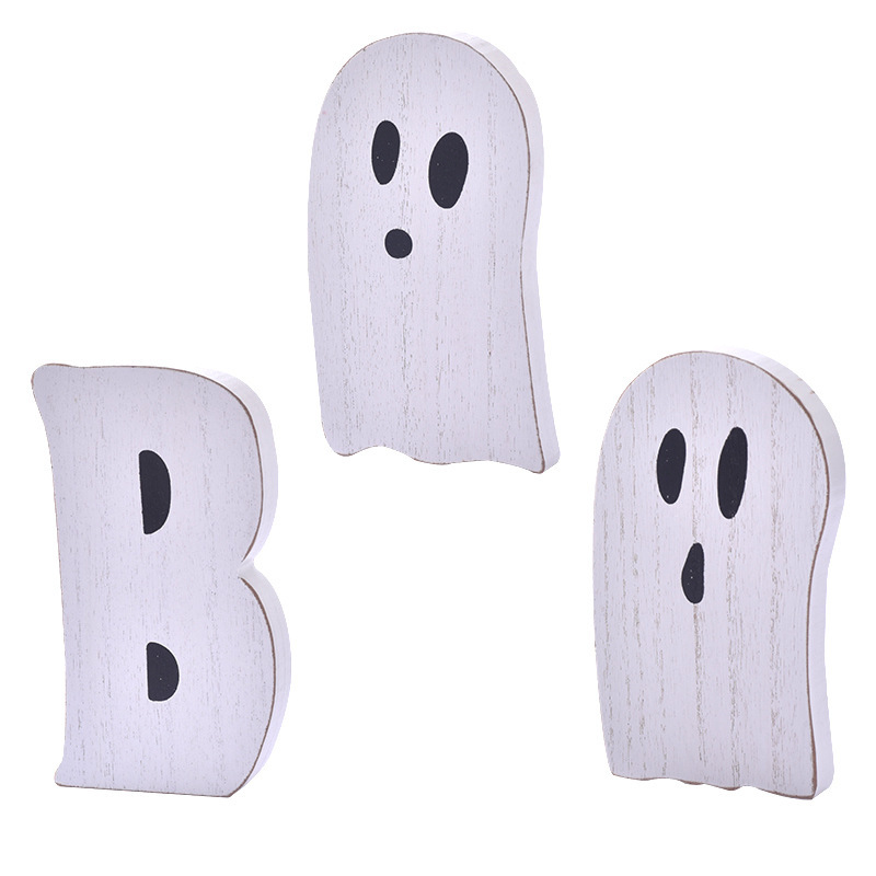 クロスボーダーハロウィンデコレーションBOOゴーストオーナメント木製ハロウィントレイデコレーションゴーストフェスティバルデコレーションデコレーション|undefined