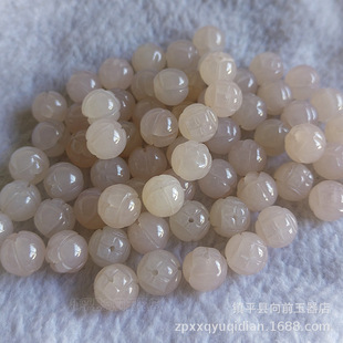 Lotus pink 10mm lotus root loose beads wholesale diy jade jewelry accessories imitation Hotan jade lotus root pink lotus beads