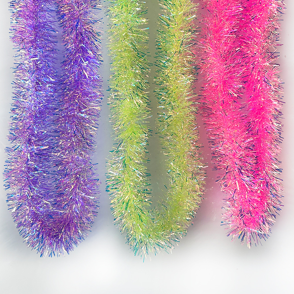 Fiesta de Navidad transfronteriza decoración colorida tira de lana colorida tira de brillo dorado diseño de boda colorida