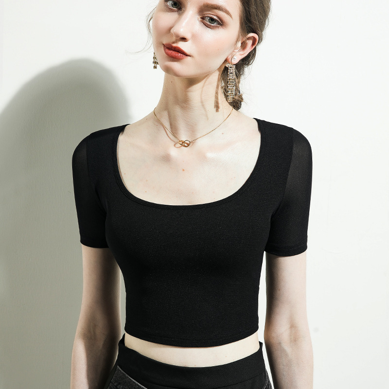 블랙 더블 레이어 반팔