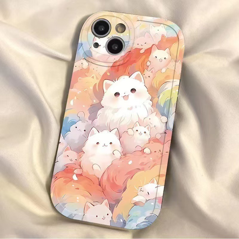 Cloud cat para iphone16promax funda para teléfono móvil lindo Apple 15pro anti-caída 14/13/nuevo 12x