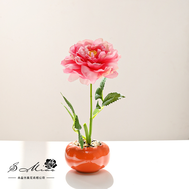 flores falsas estilo pastoral peonía pequeña flor de simulación bonsai decoración creativa flor de moda plantación verde artificial simulación maceta