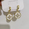 Silver needle, design earrings from pearl, silver 925 sample, Korean style, flowered, simple and elegant design, trend of season