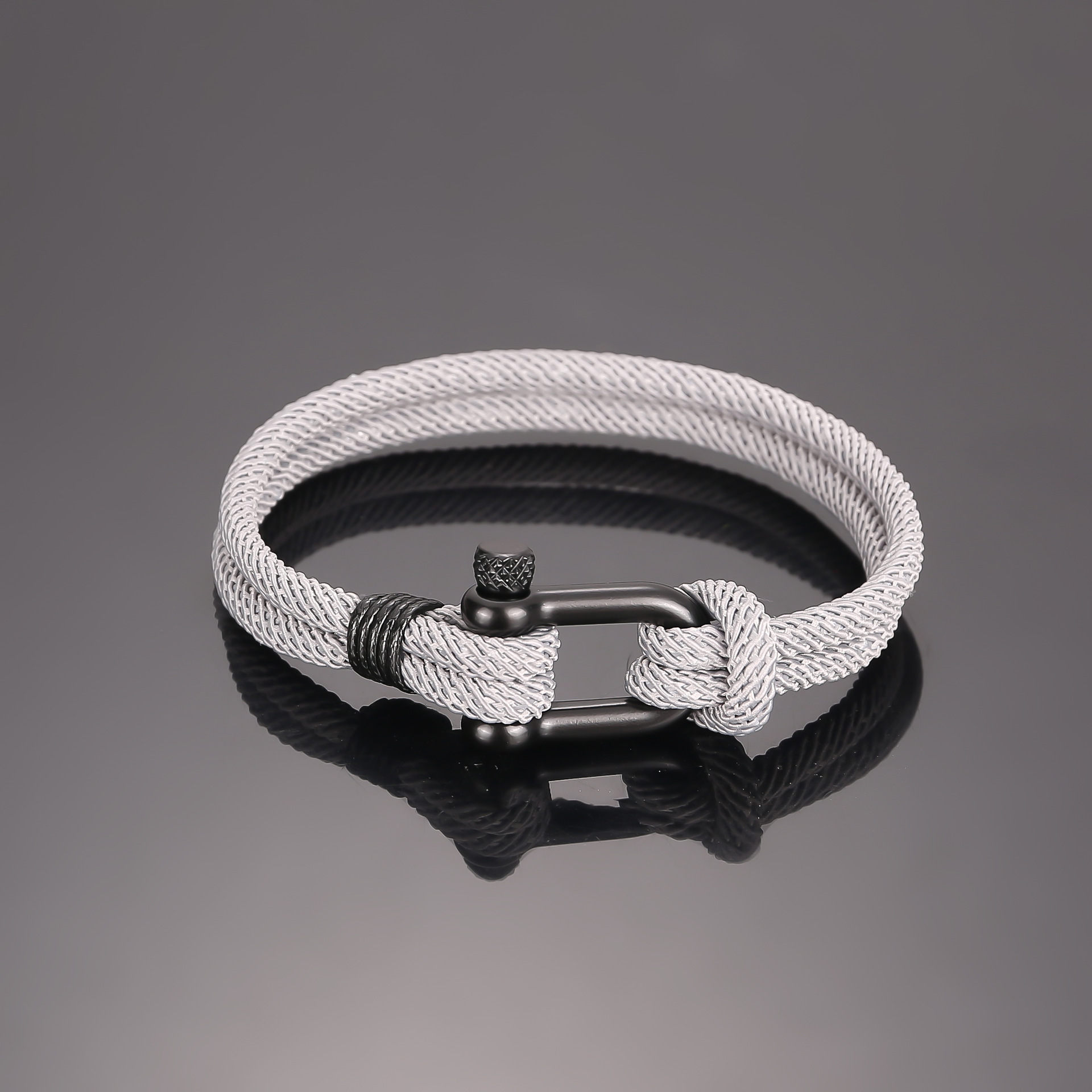 Retro Solid Color Milan Bracelet Titanium Steel Braid Unisex Bracelets display picture 2