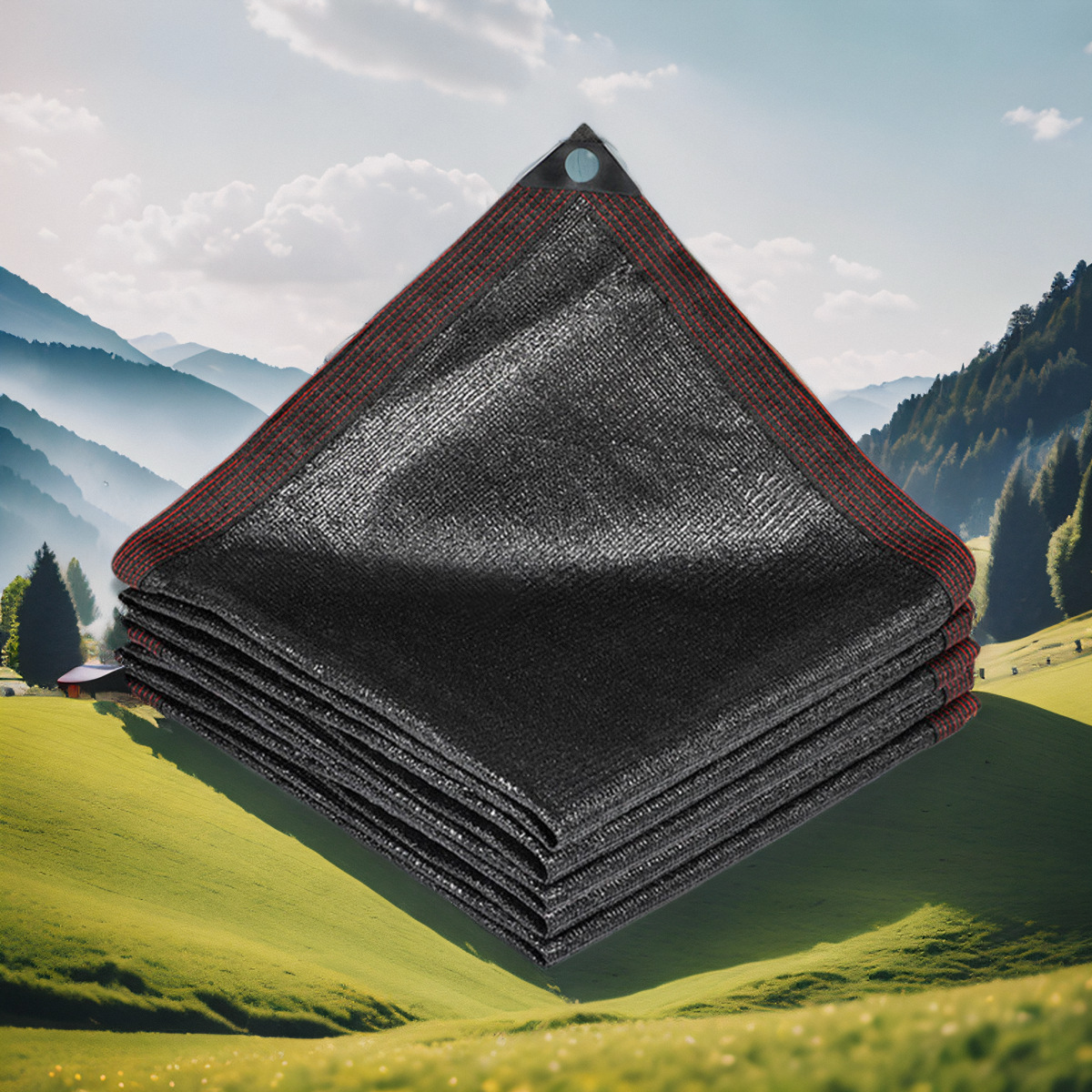 Черная шестиниточная бейка+петли+усиленные углы/кв.м.