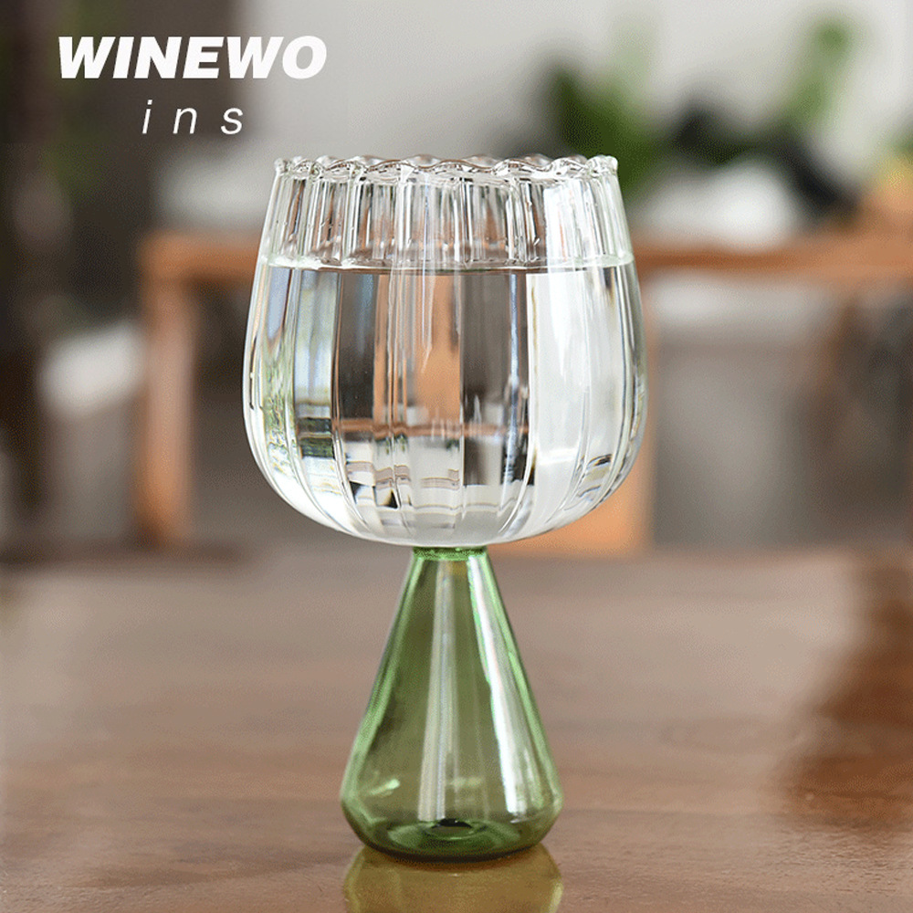 Creativo colorido rayado taza de vidrio taza de agua jugo taza de café desayuno taza de leche bebida taza helado postre taza