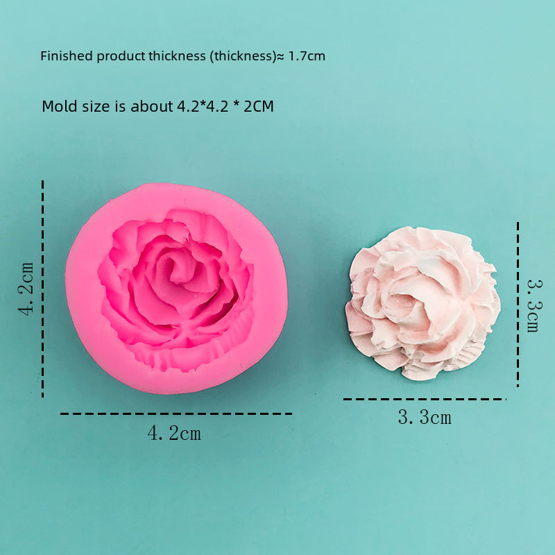 3D立體小玫瑰花造型硅膠模具手工翻糖巧克力餅乾蛋糕裝飾跨境貨源