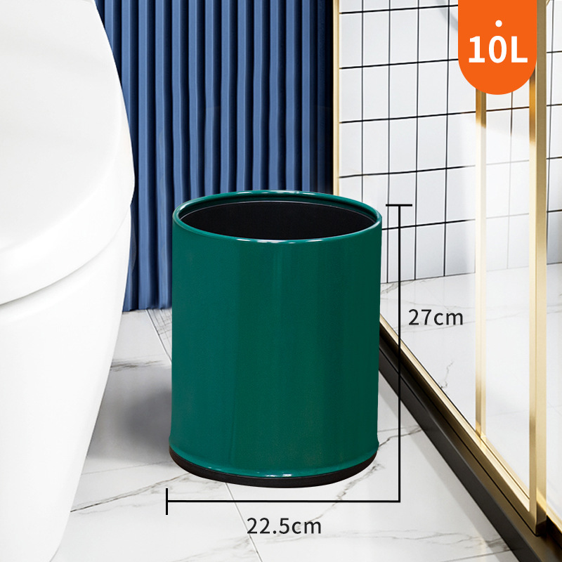 Luz nórdica de lujo basura hogar al por mayor de acero inoxidable de doble capa creativa ins estilo hierro dormitorio cuarto de baño papelera