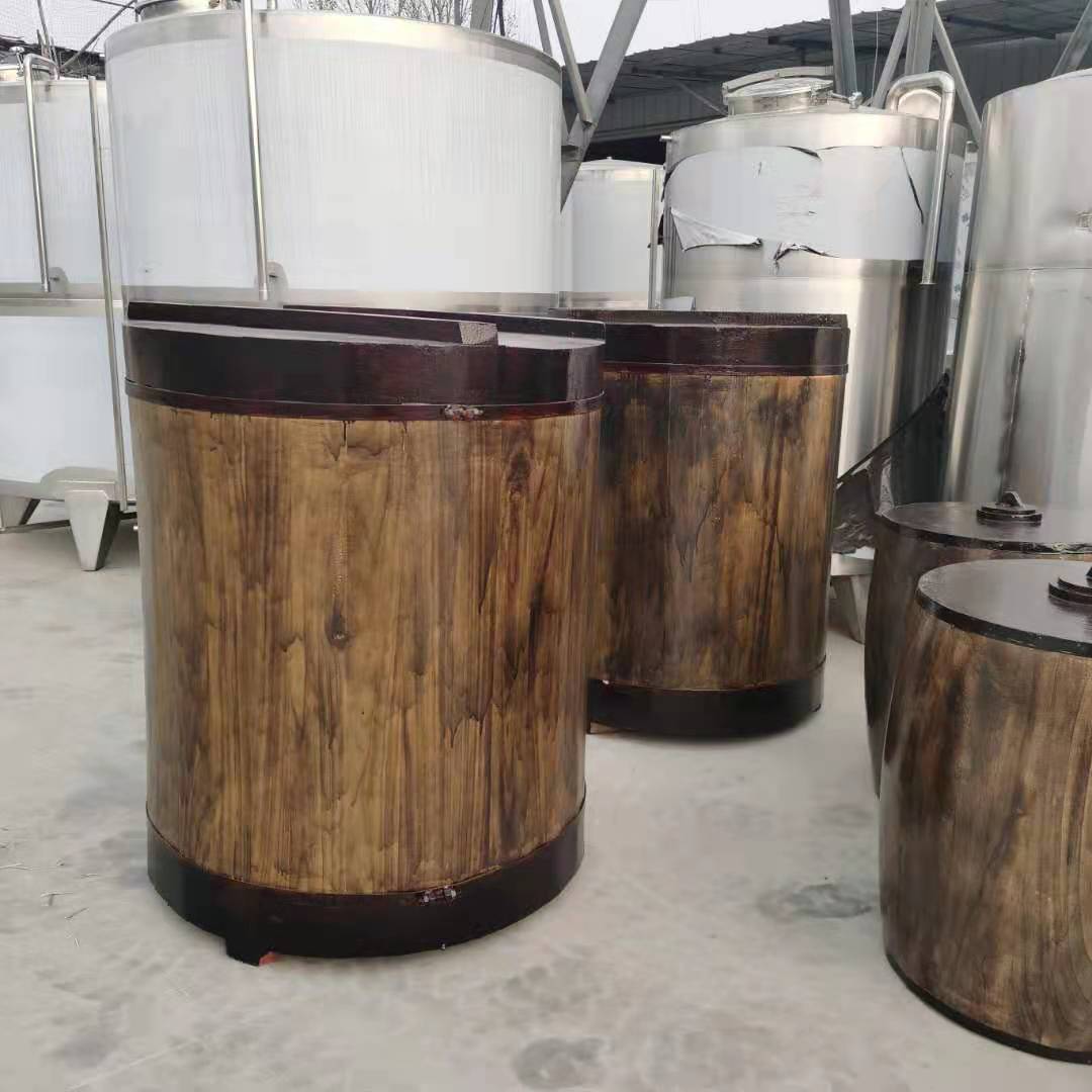 木质酒海 桑皮纸血料糊制酒桶 高度酒储存桶 1吨小型储蓄酒桶