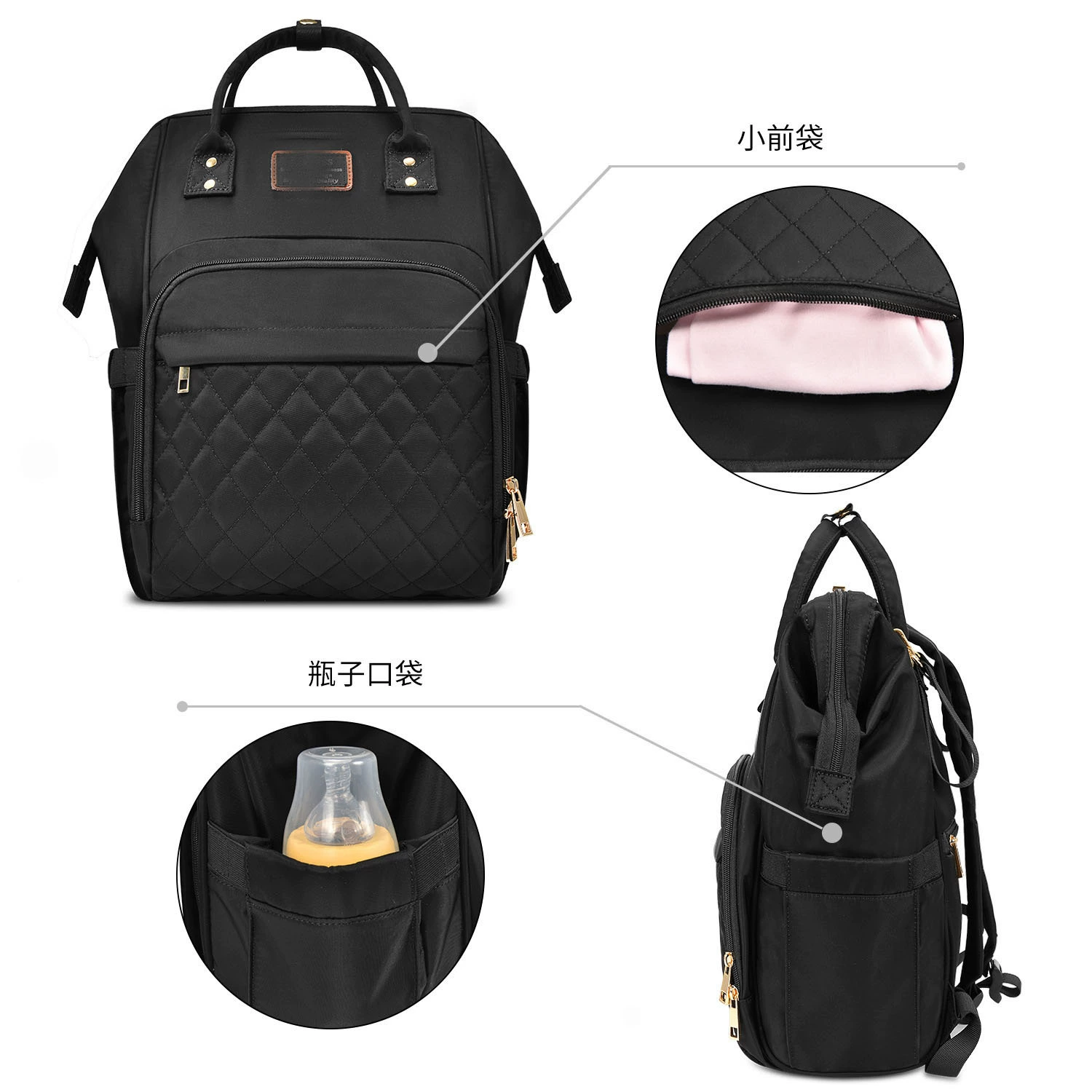 Laptop, capacious backpack for mother and baby, universal handheld storage system for traveling