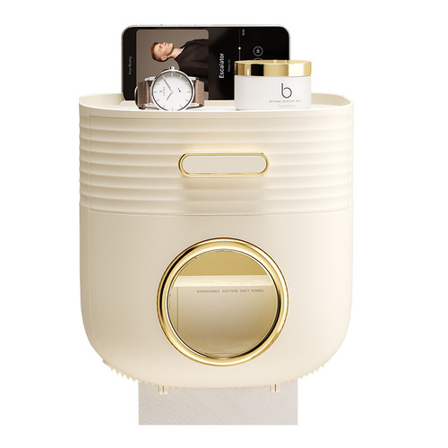 Bluecore Hole-Free Waterproof Toilet Paper Holder Bathroom Tissue Dispenser Bathroom Toilet Paper Rack Tissue Box
