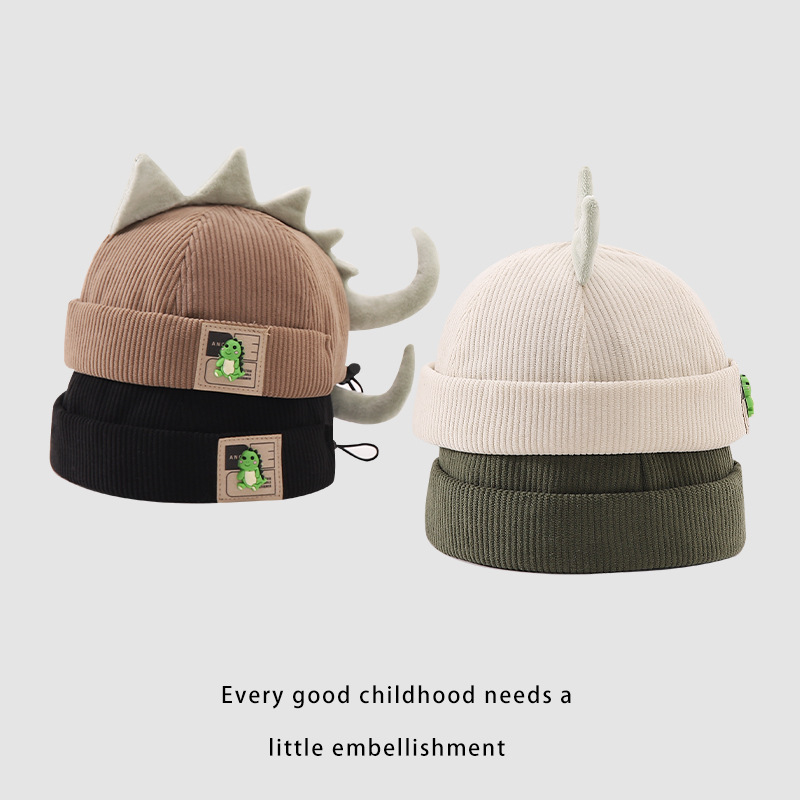 Gorro de melón para bebé – dinosaurio, velcro ajustable, invierno cálido, lindo y práctico image 4