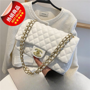 New style women's bag, simple and fashionable rhombus style small fragrant shoulder crossbody bag, square bag, versatile