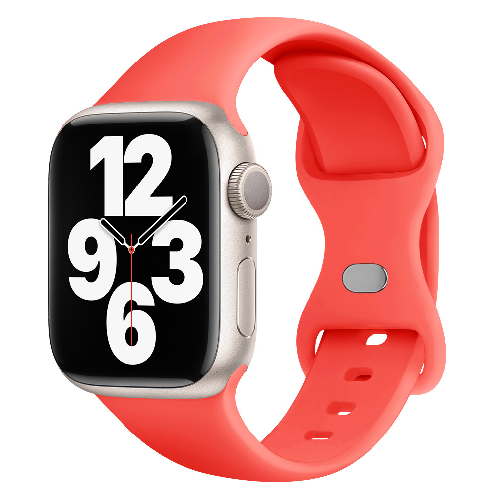 Aplicable AppleWatch Butterfly Buckle Silicone Deportivo correa de reloj Iwatch9876 generación / se inteligente