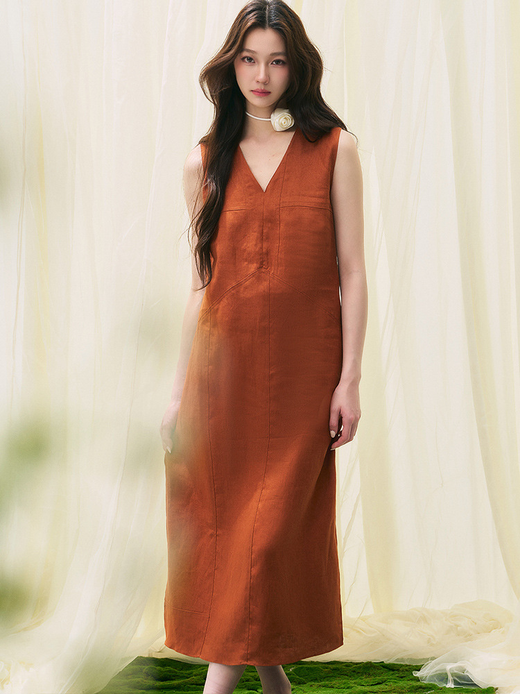 Summer comfortable breathable elegant dress with sleeves sleevless