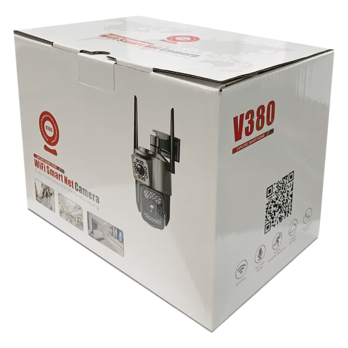 4 millones de pistola binocular bola vinculación de la cámara de monitoreo remoto a todo color de visión nocturna cámara panorámica V380pro