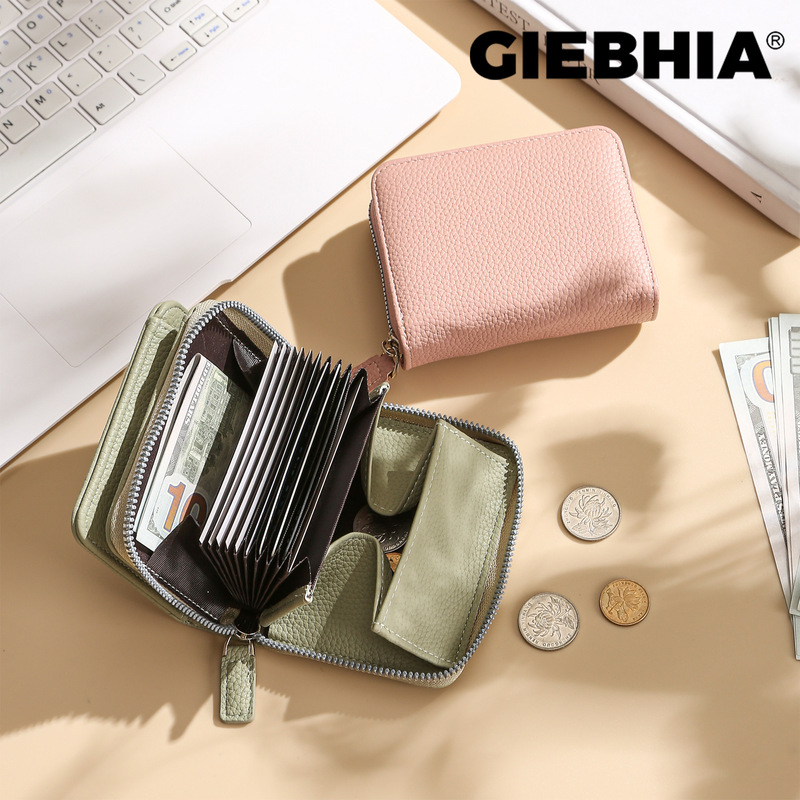 GIEBHIA 新本革質感スナップアコーディオンカードバッグ和風コインポジション多機能カードバッグ財布|undefined
