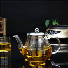 2F加厚耐熱玻璃紅茶壺紅茶杯普洱壺不鏽鋼內膽過濾泡茶壺雙耳沖茶