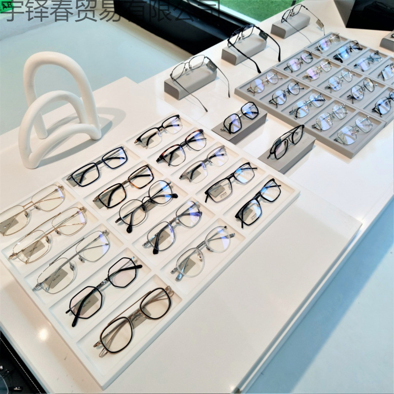 Painted Glass Display Box for Eyeglasses, Sunglasses Display Box, Eyewear Store Island Decoration, Sunglasses Background Tray