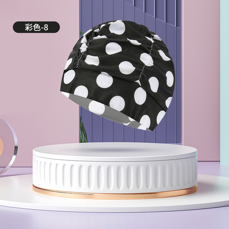 Sombrero de tela de natación adulto unisex cuidado del cabello protección del oído gorro de natación moda no-apriete cabeza plisada gorro de natación al por mayor