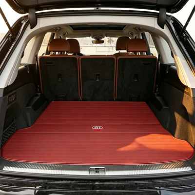 Trunk Mat: models q7 4M sq7 55TFSI - pure-cowhide-bordeaux-red-high-quality-recommended-audi-q7-imported