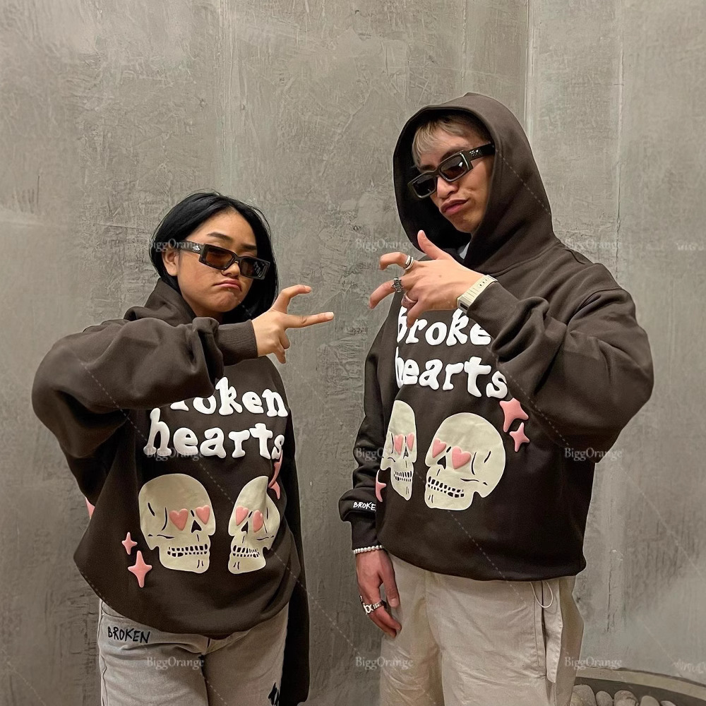 Felpa con cappuccio stampata personalizzata, stile coreano autunno inverno 2024, nuova personalità versatile, modello 3D, moda_voghion.com