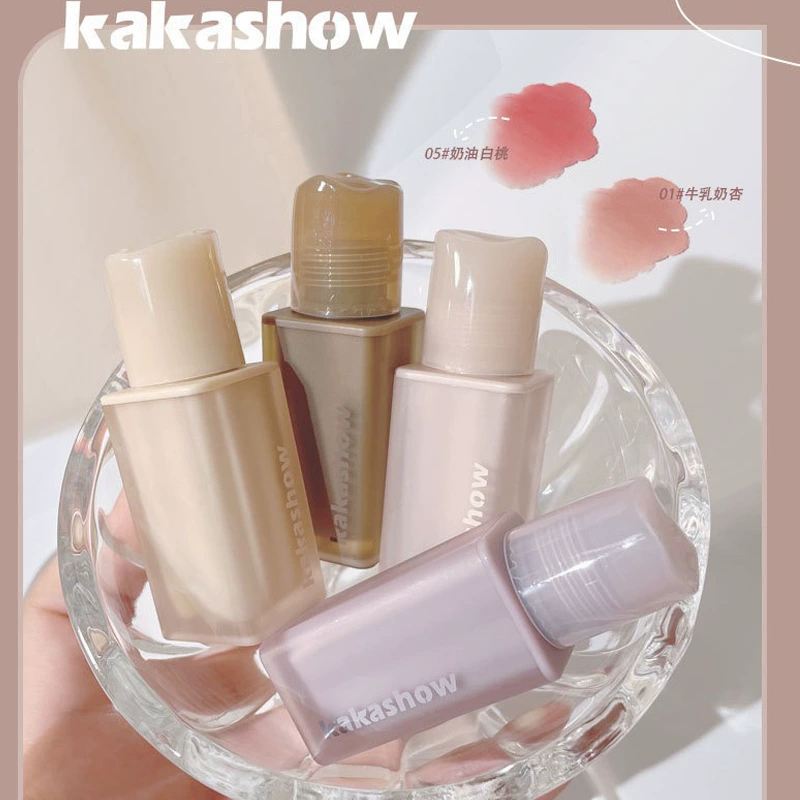 Kakashow туман телесный помада для губ глянец летняя матовая дымка губной макияж, белый каштановый коричневый не выцветает, цвет