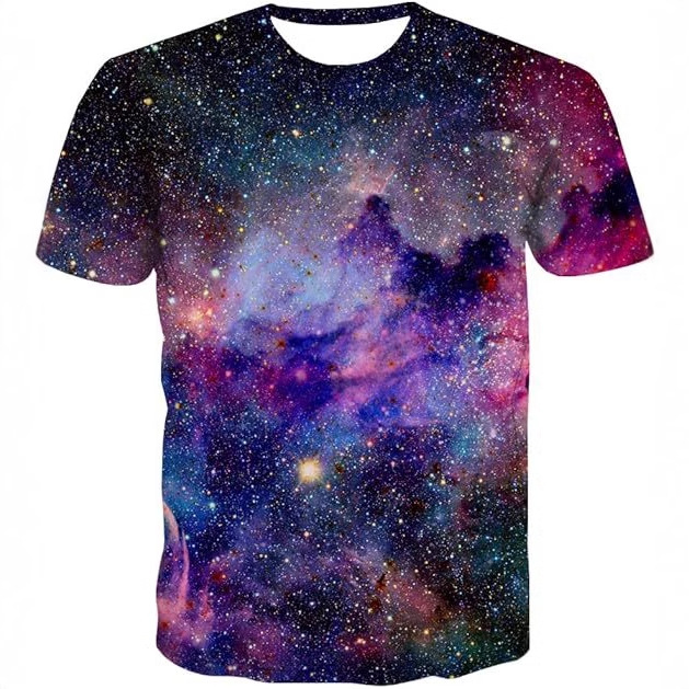 Venta caliente transfronteriza 3D impresión digital spot hombres verano calle personalidad suelta manga corta transpirable cuello redondo camiseta