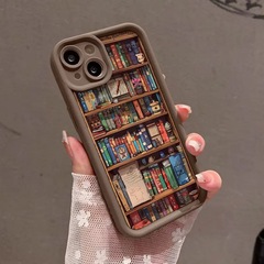 跨境热销复古书架16手机壳适用于苹果15高级感iPhone16pro保护套