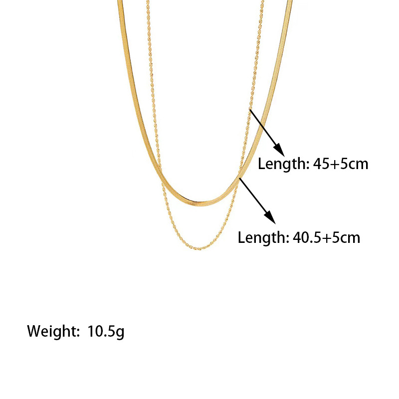 【XKN0393】블레이드 + 트위스트 목걸이 골드