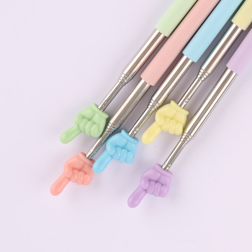Children's Reading Adjustable Pointer Macaron Finger Stick Toddler Preschool Phonics Home Teaching Extendable Teaching Rod