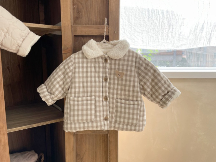 Cute Plaid Polyester Boys Outerwear display picture 3