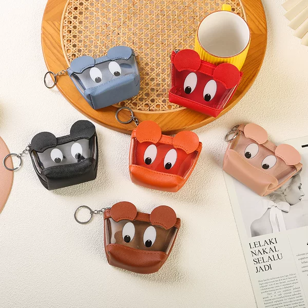 Korean Ins Big Eyes Cute Coin Purse Mini Student Coin Bag Card Bag Transparent Coin Purse Key Bag Batch