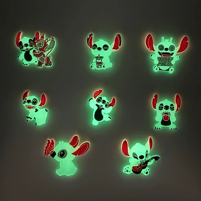 Set of 10 Fluorescent Stitch Shoes Flower Hole Shoes Accessories Star Wars Series Fluorescent Cute Shoes Accessories Shoes