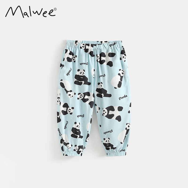 Malwee transfronterizo pantalones antimosquitos para niños, ropa de verano, nuevos pantalones de cintura elástica para niños europeos y estadounidenses, pantalones de aire acondicionado
