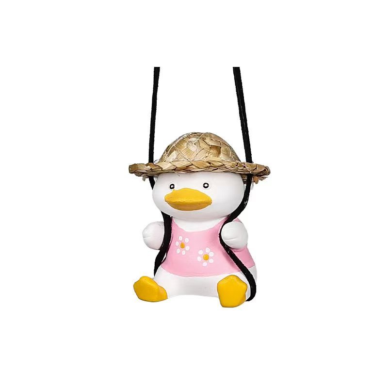 Cross-Border Wholesale Car Hanging Ornaments Swing Duck Car Rearview Mirror Car Interior Decoration Car Hanging Decorations Car Accessories