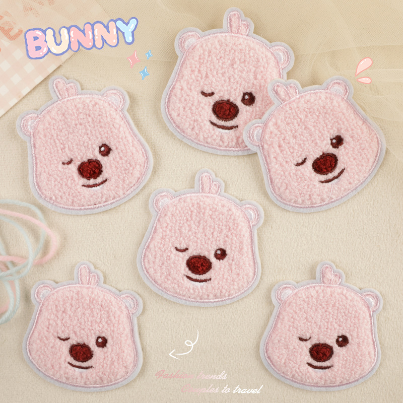 电脑绣花标衣帽辅料diy手账配饰刺绣贴毛巾绣小熊补丁贴徽章布贴