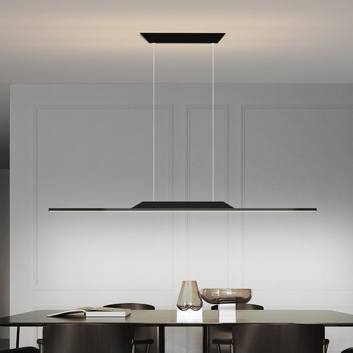 Nordic Italian minimalist modern minimalist studio one-line long dining room table designer bar restaurant chandelier