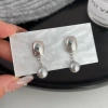 Square pendant pearl, earrings