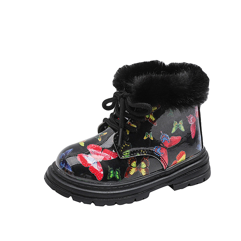 Kinderen bedrukt 2024 winter nieuw item bloemen Martin jongens katoenen schoenen meisjes leren kinderlaarzen_voghion.com