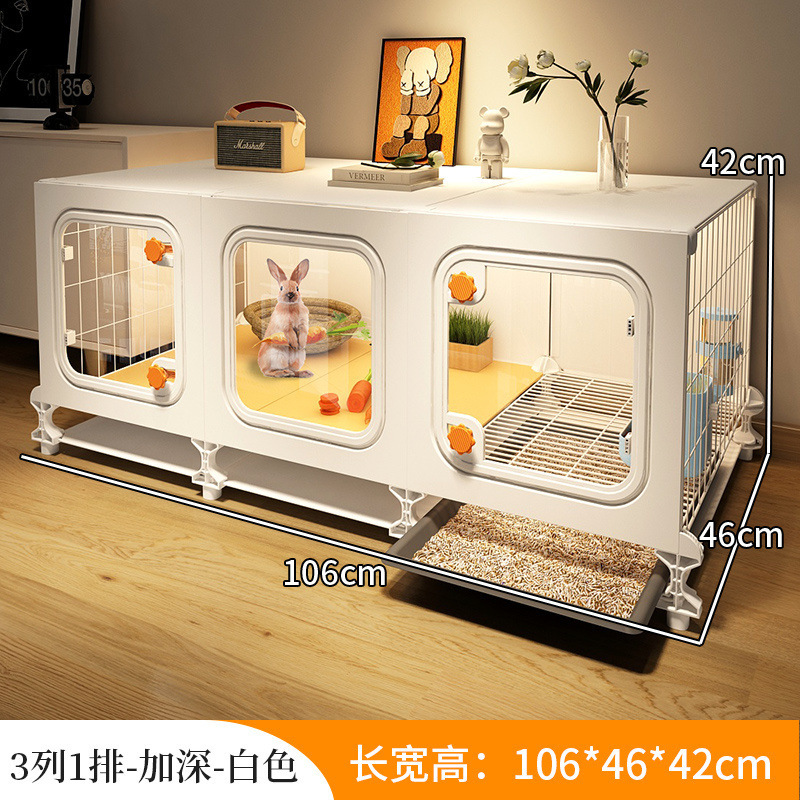 トイレ付きウサギケージ、家庭用屋内特大ウサギ別荘、ペットモルモット専用ケージ、ウサギの巣|undefined