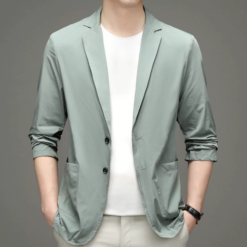 Men's thin suit, summer ultra thin silk jacket, oversize, sun protection