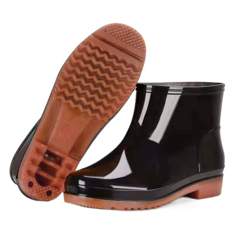 Jundeng Low Tube мужские резиновые сапоги кухонные короткие водные сапоги Оксфорд низ нескользящая резиновая обувь для охраны труда хлопчатобумажная Мужская Водная обувь без шнуровки