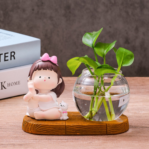 Ruijie creative yoga girl hydroponics home furnishings creative cute doll pothos vase desk decorations