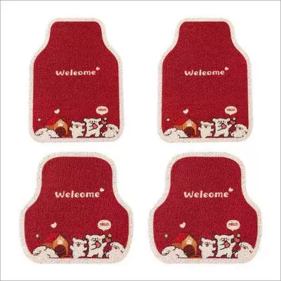 Avtomobil döşəmə paspasları — Universal Car Decoration Supplies - little-white-dog-car-floor-mats-4648cm-two-piece-pack