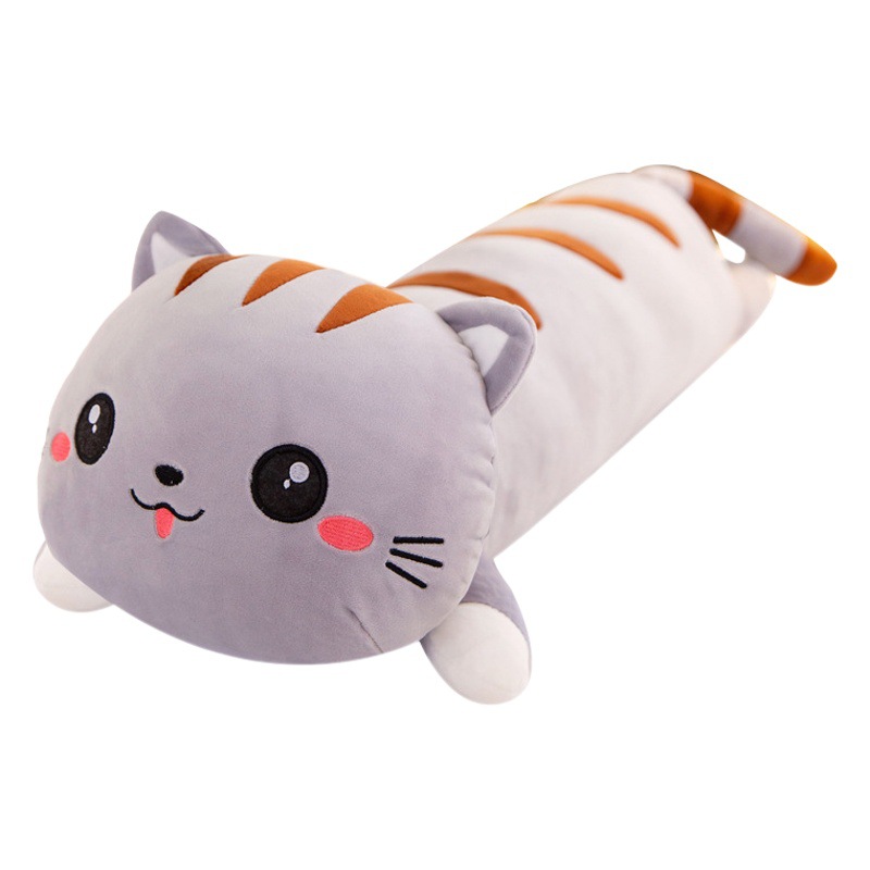 Fábrica al por mayor nuevo gato largo almohada felpa juguete niña dormir almohada suave pierna clip lindo muñeca