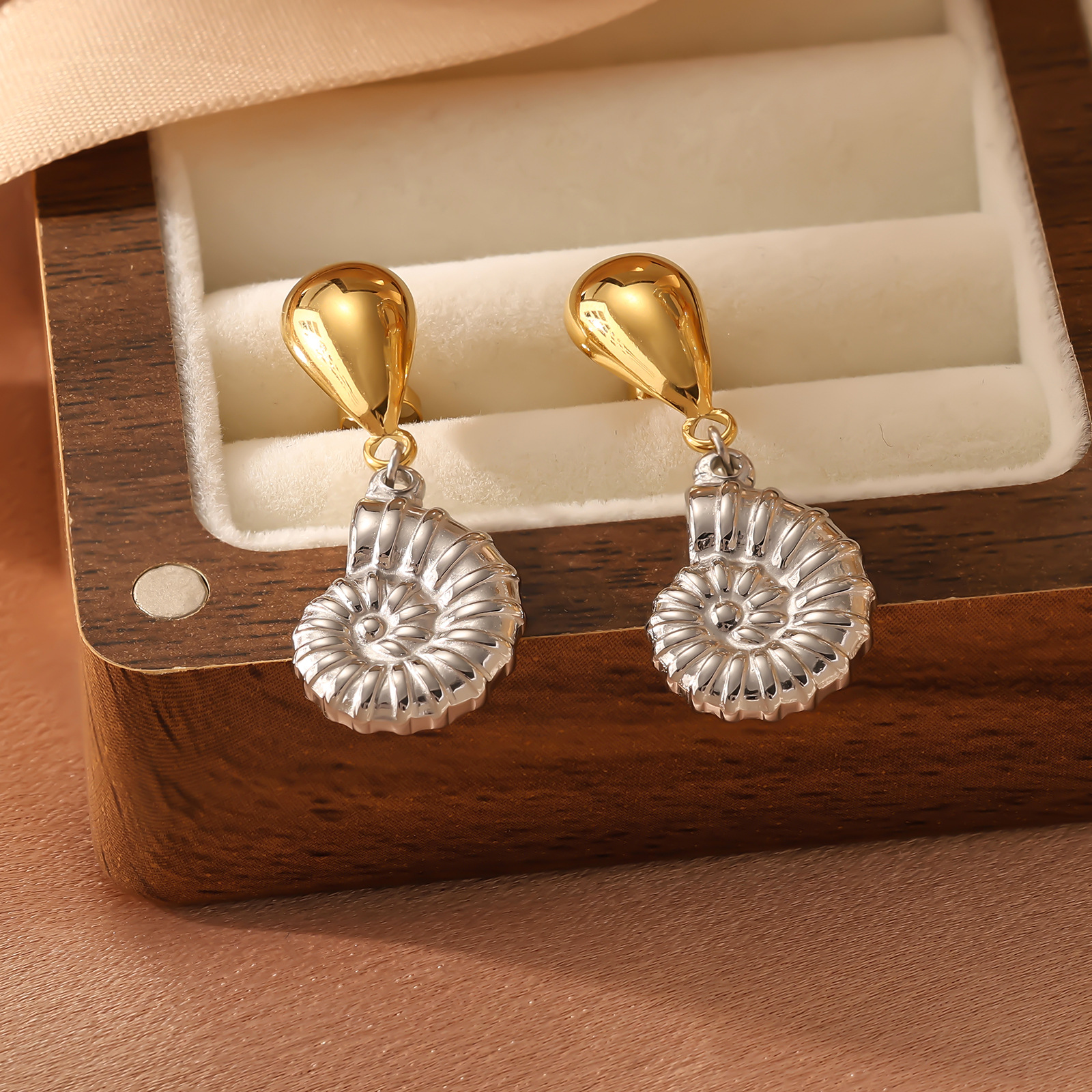 8g Weight Titanium Steel Ear Needle Material Drop Earrings Classification 1 Pair Quantity Holiday, Daily Occasion Titanium Steel Material Starfish Pattern All Seasons Season Women's Gender Plating Design Vacation, Classic Style Style 1 Pair Vacation Classic Style Starfish Plating Titanium Steel Drop Earrings 2